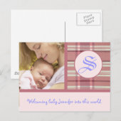 Baby Girl kondiging Sjabloon (Voorkant / Achterkant)