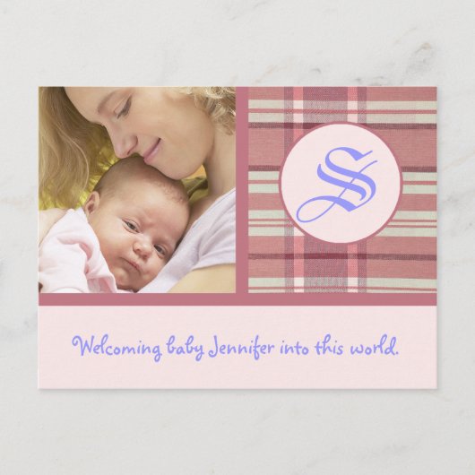 Baby Girl kondiging Sjabloon (Voorkant)