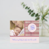 Baby Girl kondiging Sjabloon (Staand voorkant)