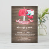 Baby Girl Lange Afstand Douche door Mail Uitnodigi Kaart (Staand voorkant)