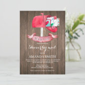 Baby Girl Lange Afstand Douche door Mail Uitnodigi Kaart (Staand voorkant)