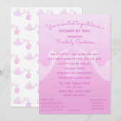 Baby Girl Lange Afstand Douche door Mail Uitnodigi Kaart (Voorkant / Achterkant)