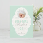 Baby Girl  Lijst geboorteaankondiging - Mint Aankondiging (Staand voorkant)