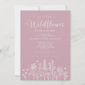 Baby Girl Little Wildflower Roze Baby shower Kaart (Voorkant)