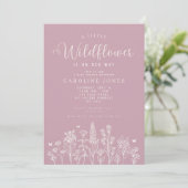 Baby Girl Little Wildflower Roze Baby shower Kaart (Staand voorkant)