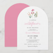 Baby Girl Little Wildflower Waterverf Baby shower Kaart (Voorkant / Achterkant)