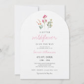 Baby Girl Little Wildflower Waterverf Baby shower Kaart (Voorkant)