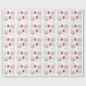 Baby Girl Llamas en Roze hart Cadeaupapier (Vlak)