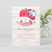 Baby Girl Long Distance Shower by Mail Invitation Kaart (Staand voorkant)