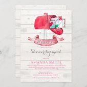 Baby Girl Long Distance Shower by Mail Invitation Kaart (Voorkant / Achterkant)