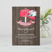 Baby Girl Long Distance Shower by Mail Invitation Kaart (Staand voorkant)
