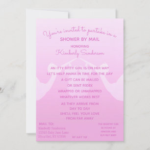 Baby Girl Long Distance Shower by Mail Invitation Kaart