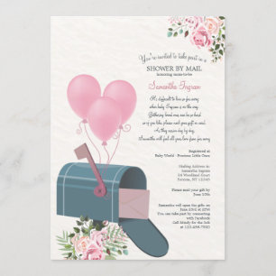Baby Girl Long Distance Shower Invitation Kaart