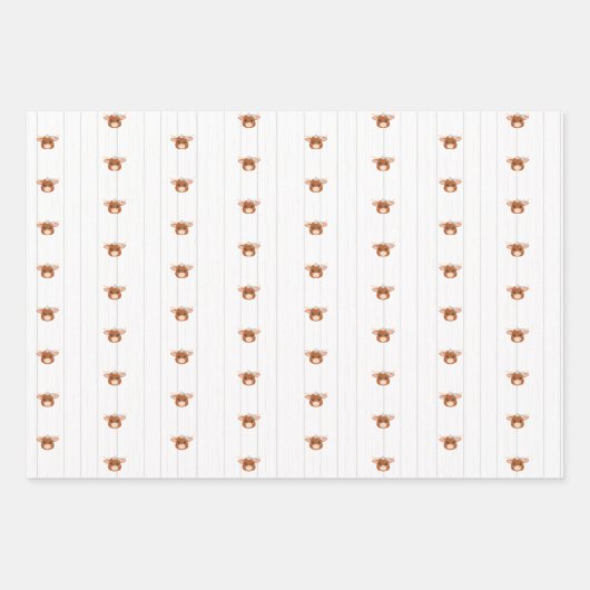 Baby Girl Longhorn Burnt Sinaasappel Inpakpapier Vel (Voorkant)