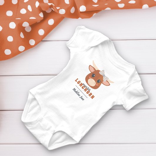 Baby Girl Longhorn Burnt Sinaasappel Romper