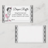  Baby Girl Luier Raffle Ticket Informatiekaartje (Voorkant / Achterkant)