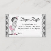  Baby Girl Luier Raffle Ticket Informatiekaartje (Voorkant)