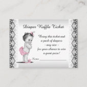  Baby Girl Luier Raffle Ticket Informatiekaartje (Voorkant)