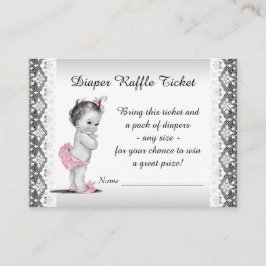  Baby Girl Luier Raffle Ticket Informatiekaartje