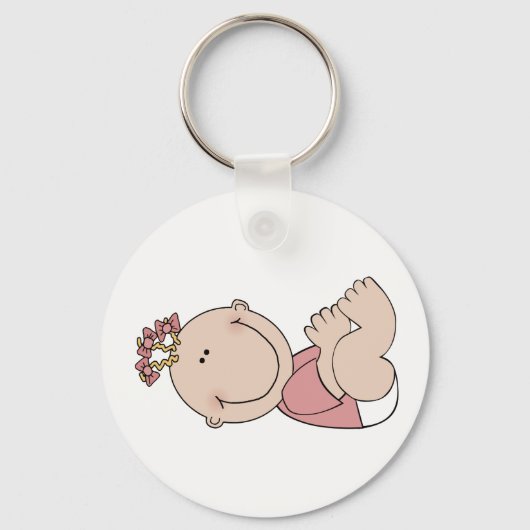 Baby Girl Lying Sleutelhanger (Voorkant)