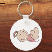 Baby Girl Lying Sleutelhanger (Voorkant)