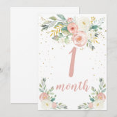 Baby Girl Maandelijkse mijlpaal Kaart (Voorkant / Achterkant)