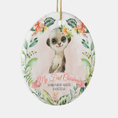 Baby Girl Meerkat First Kerstvakanay Keepslag Keramisch Ornament (Rechts)