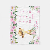 Baby Girl Meerkat Maandelijkse Groei Mijlsteen Fleece Deken (Voorkant)