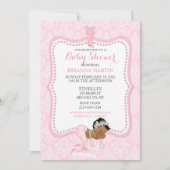 Baby Girl Mermaid Princess Crown Damask Kaart (Voorkant)