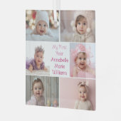 Baby Girl Mijn eerste jaar Fotocollage Kerstmis Glas Ornament (Voorkant links)