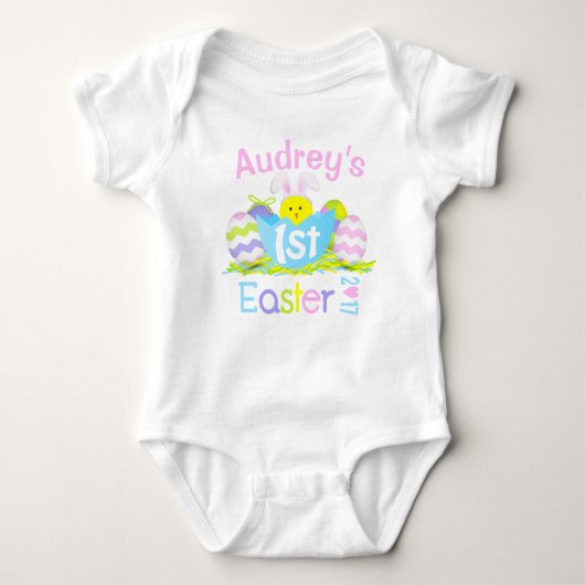 Baby Girl Mijn eerste Paashaas Bodysuit (Voorkant)
