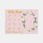 Baby Girl Milestone Blanket Custom Shower Cadeau Fleece Deken (Voorkant (Horizontaal))