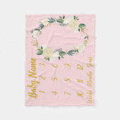 Baby Girl Milestone Blanket Custom Shower Cadeau Fleece Deken (Voorkant)