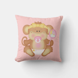 Baby Girl Monkey Bedroom of Couch Pillow Kussen