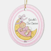 Baby Girl Moon Baby's Eerste kerstversiering Keramisch Ornament (Links)