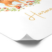 Baby Girl Name Deer Nursery Waterverf Animal Poster (Hoek)