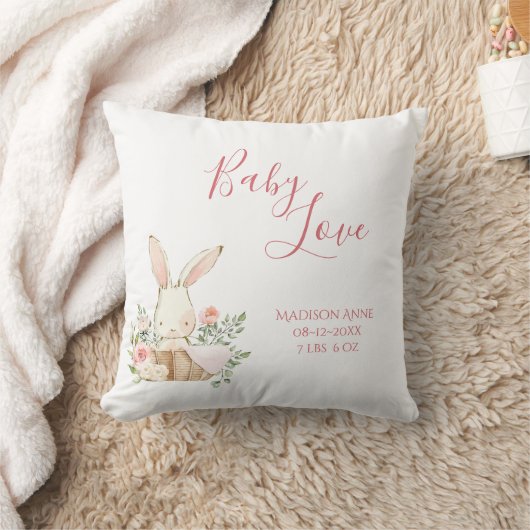 Baby Girl Name Script Baby Love Keepomwille Throw Kussen (Deken)