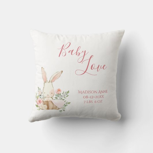 Baby Girl Name Script Baby Love Keepomwille Throw Kussen (Achterkant)