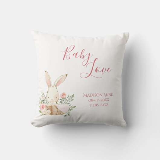 Baby Girl Name Script Baby Love Keepomwille Throw Kussen (Voorkant)