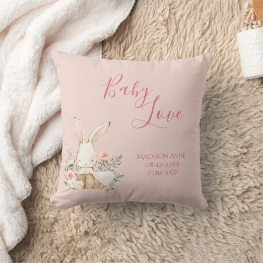 Baby Girl Name Script Baby Love Keepslag Kussen (Deken)