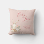 Baby Girl Name Script Baby Love Keepslag Kussen (Voorkant)