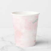 Baby Girl Native Boho Feathers Blush Pink Aqua Papieren Bekers (Voorkant)