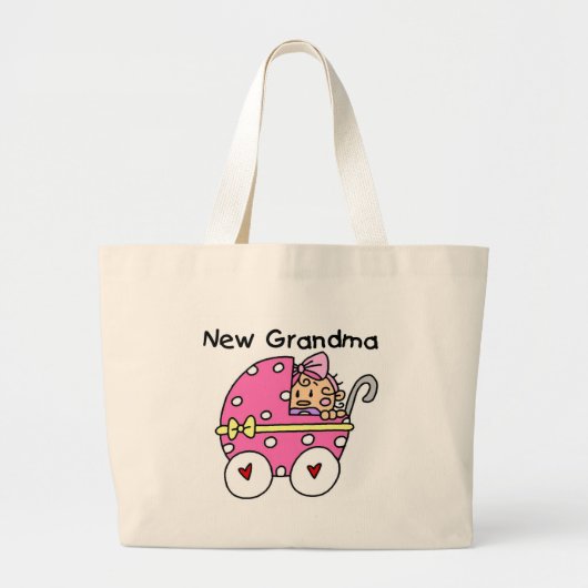 Baby Girl New Grandma T-shirts en cadeautjes Grote Tote Bag (Voorkant)