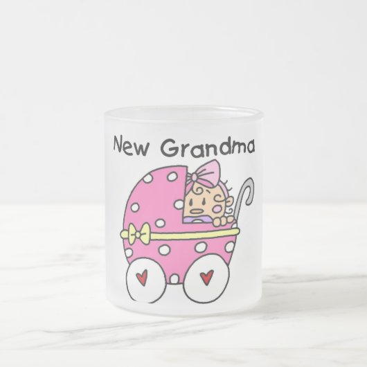 Baby Girl New Grandma T-shirts en cadeautjes Matglas Koffiemok (Center)