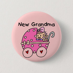 Baby Girl New Grandma T-shirts en cadeautjes Ronde Button 5,7 Cm