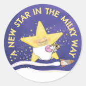 Baby Girl New Star Ronde Sticker (Voorkant)