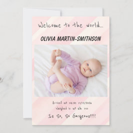 Baby Girl Nieuwe Aankomst Aankondiging