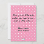 Baby Girl Nieuwe Aankomst Aankondiging (Achterkant)