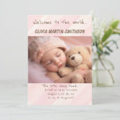 Baby Girl Nieuwe Aankomst Aankondiging (Staand voorkant)