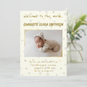 Baby Girl Nieuwe Aankomst Aankondiging (Staand voorkant)